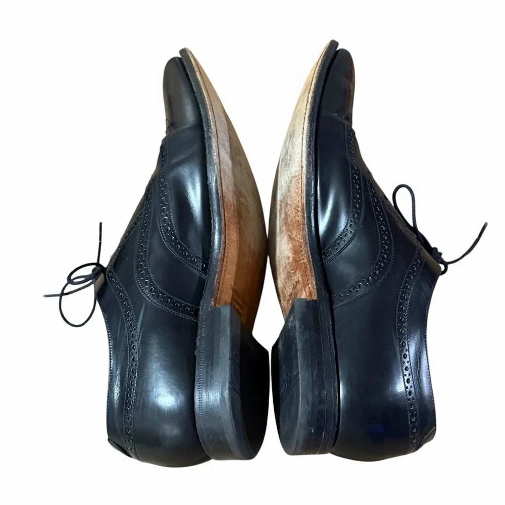 Loake Matrix Wingtip Brogue Oxford Shoes Men's Size 11 Black Leather‎ England